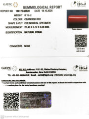 8.15/CT Natural Red Coral With Govt. Lab Certificate (1800)